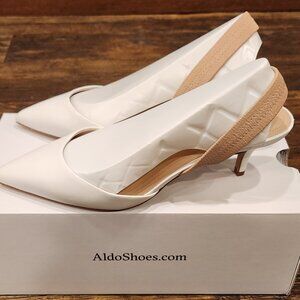 White slingback heels